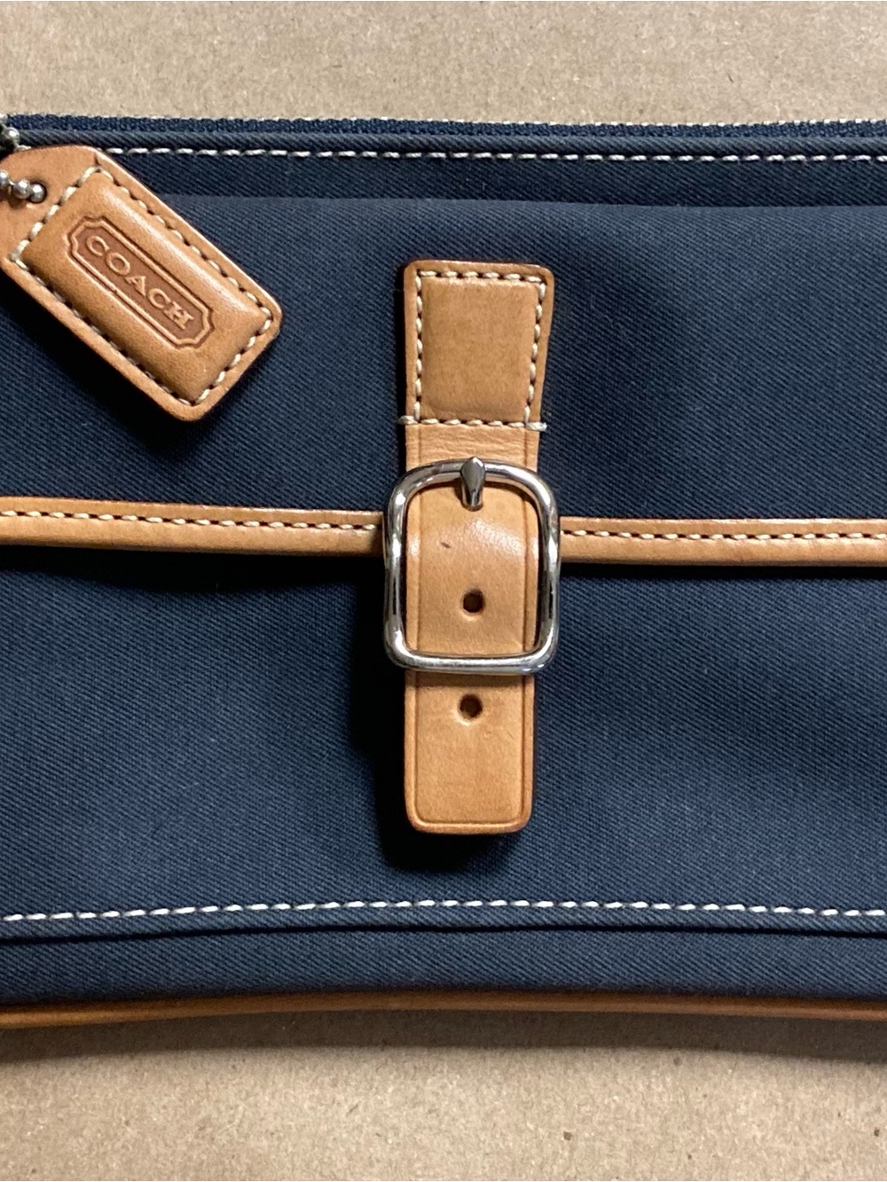 Vintage Coach Signature Canvas Clutch (Wristlet Strap Removed)